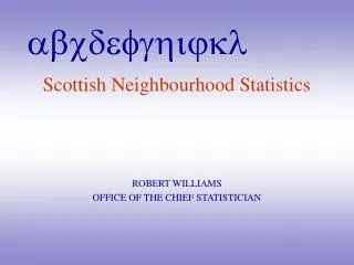 Scottish Neighbourhood Statistics