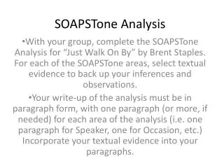 SOAPSTone Analysis