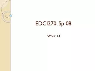 EDCI270, Sp 08