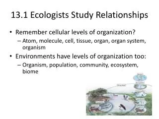 13.1 Ecologists Study Relationships