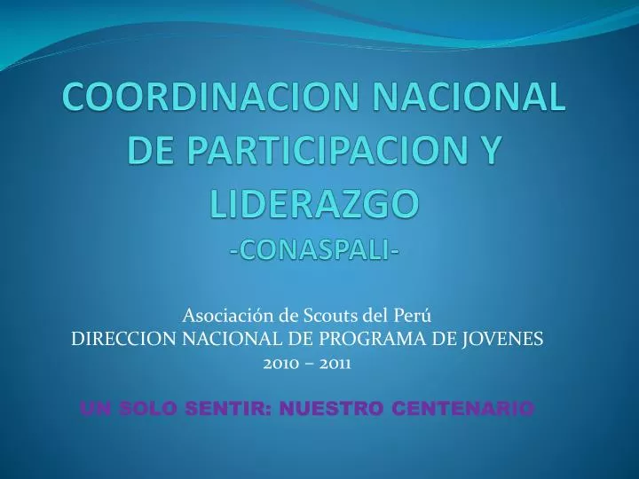 coordinacion nacional de participacion y liderazgo conaspali