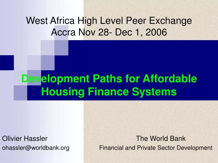 west africa high level peer exchange accra nov 28 dec 1 2006