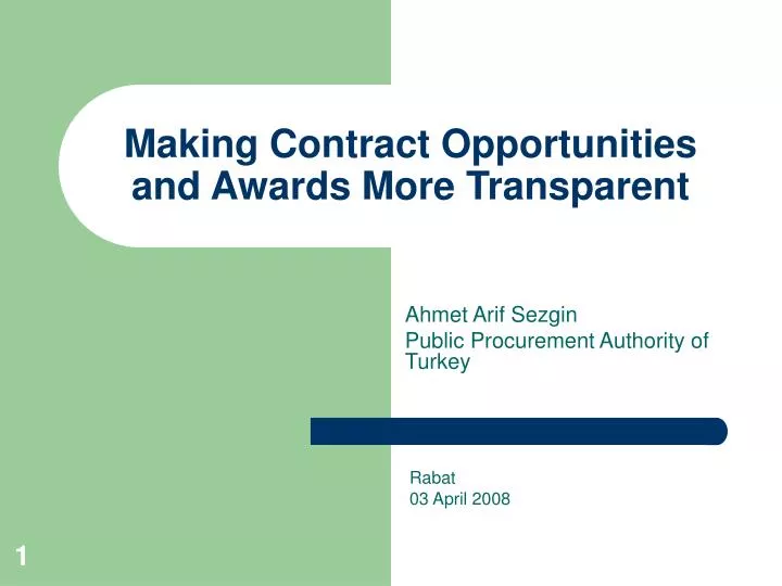 making contract opportunities and awards more transparent