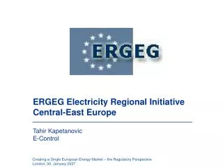 ERGEG Electricity Regional Initiative Central-East Europe