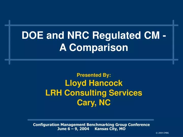doe and nrc regulated cm a comparison