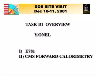 DOE SITE VISIT Dec 10-11, 2001