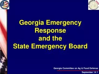 Georgia Emergency Response and the State Emergency Board