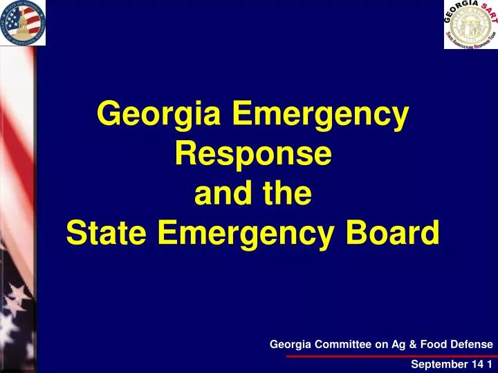 georgia emergency response and the state emergency board