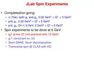 JLab Spin Experiments