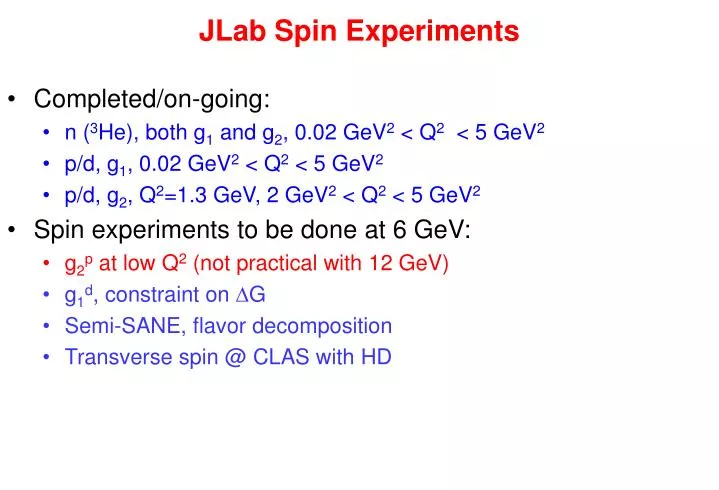 jlab spin experiments