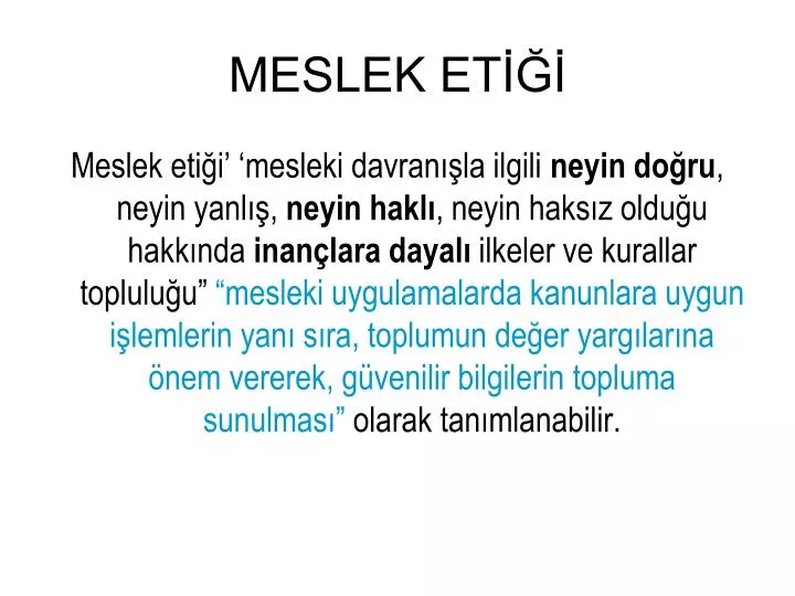 meslek et