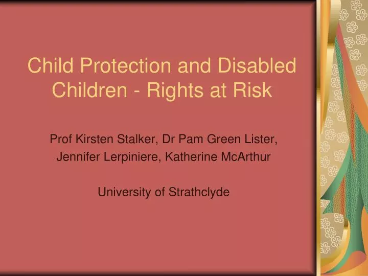 child protection and disabled children rights at risk