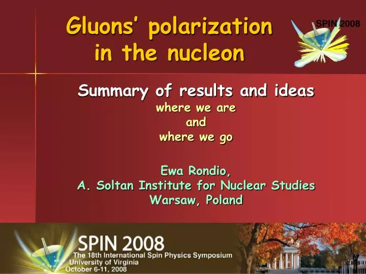 gluons polarization in the nucleon