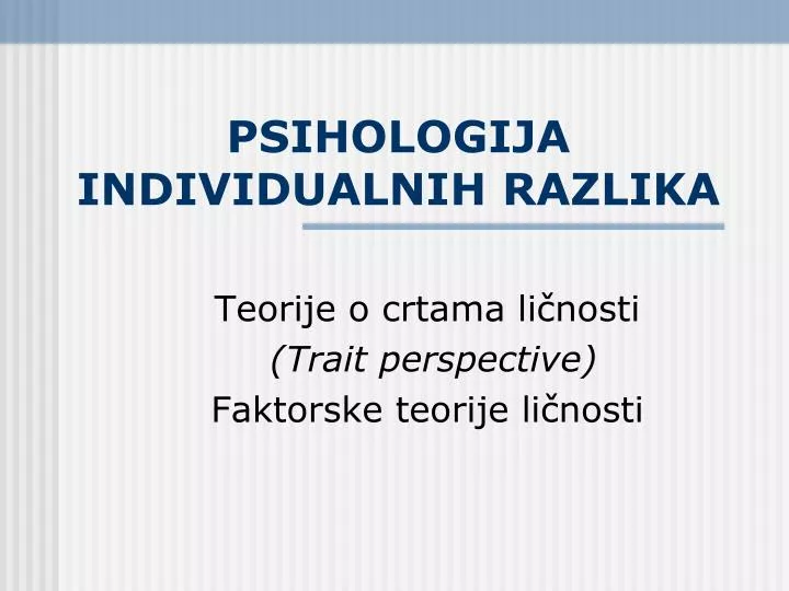 psihologija individualnih razlika