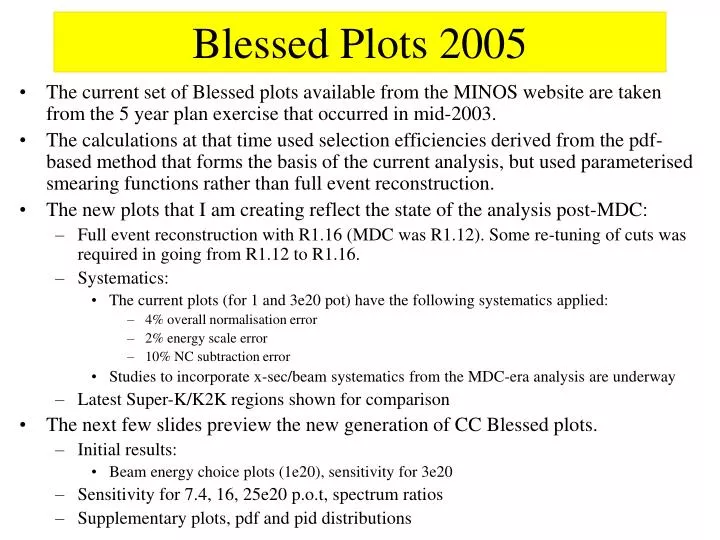 blessed plots 2005