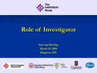 Role of Investigator