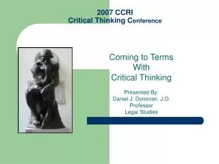 2007 CCRI Critical Thinking C onference