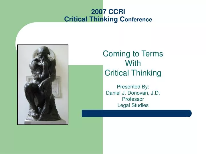 2007 ccri critical thinking c onference