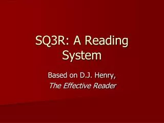 SQ3R: A Reading System