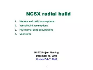 NCSX radial build