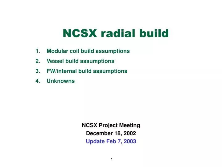 ncsx radial build