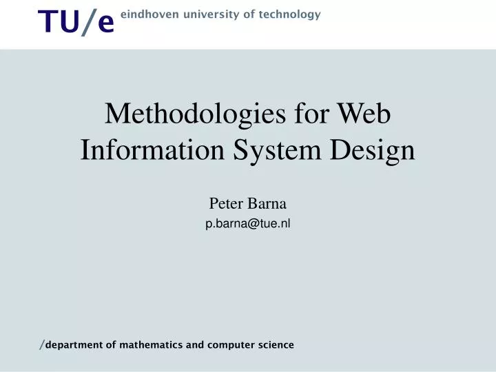 methodologies for web information system design
