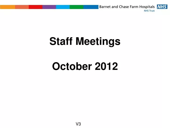 staff meetings october 2012