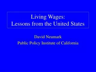 Living Wages: Lessons from the United States