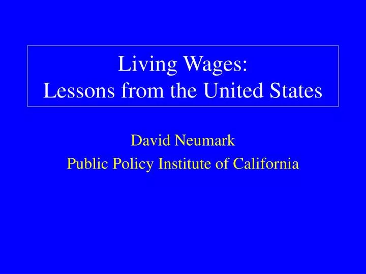 living wages lessons from the united states
