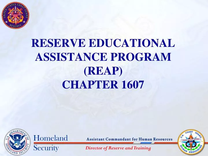 reserve educational assistance program reap chapter 1607