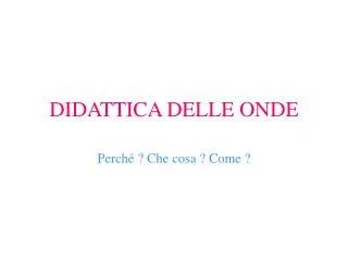 didattica delle onde