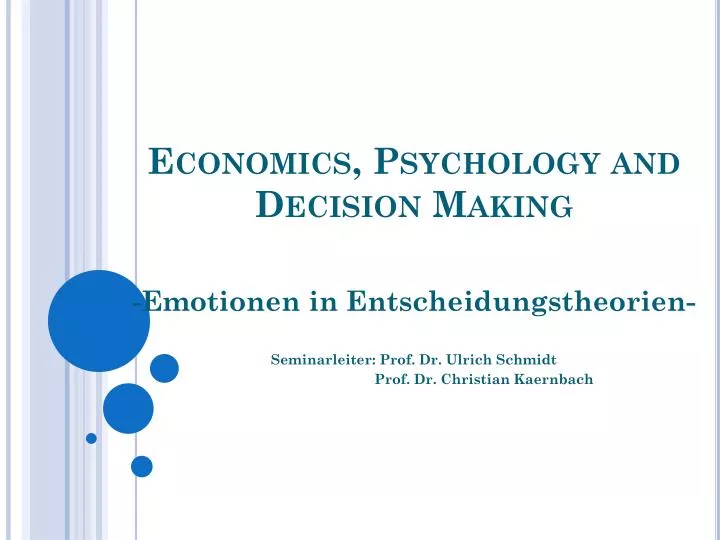 economics psychology and decision making
