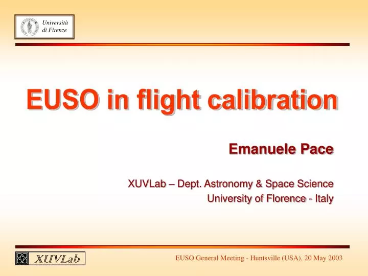 emanuele pace xuvlab dept astronomy space science university of florence italy