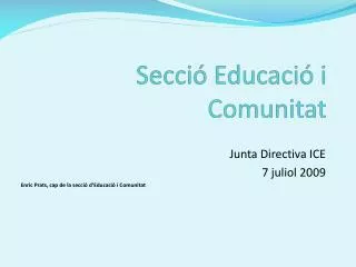secci educaci i comunitat
