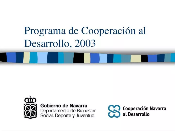 programa de cooperaci n al desarrollo 2003