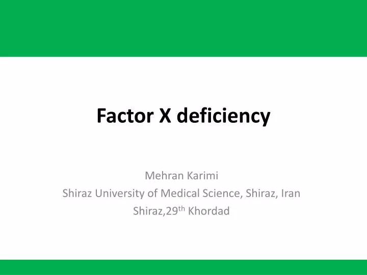 factor x deficiency