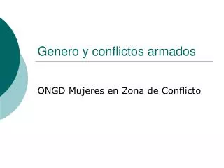 genero y conflictos armados