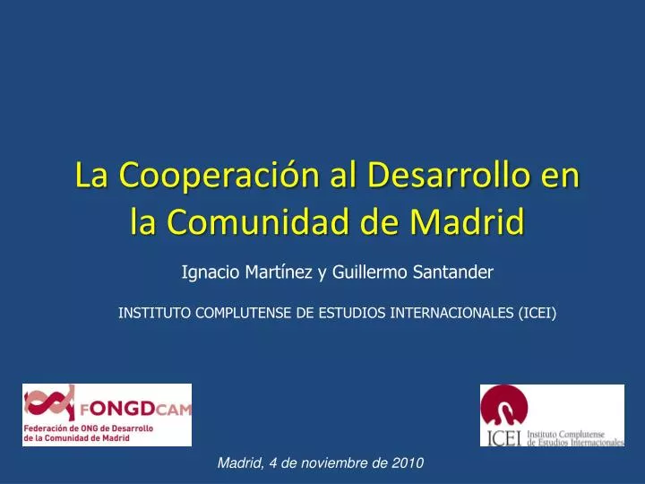 la cooperaci n al desarrollo en la comunidad de madrid