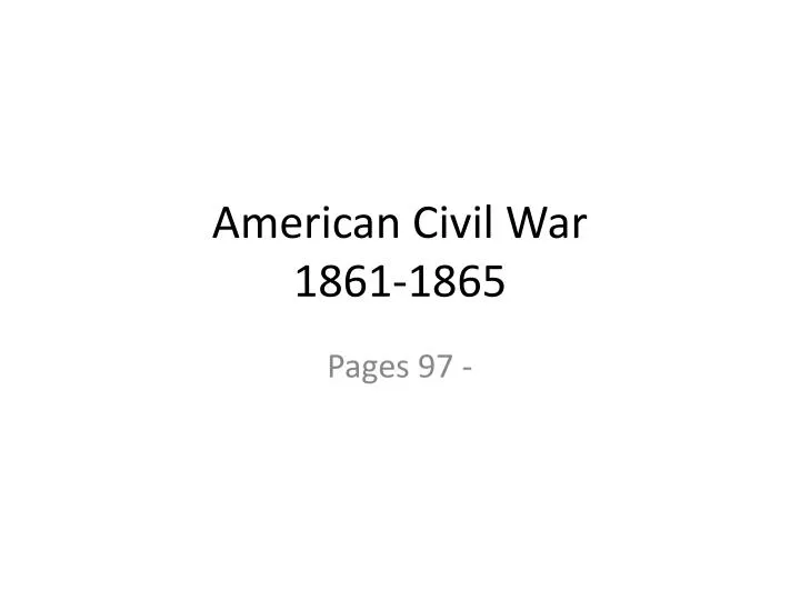 american civil war 1861 1865