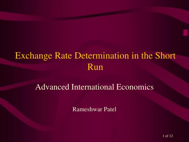 exchange rate determination in the short run