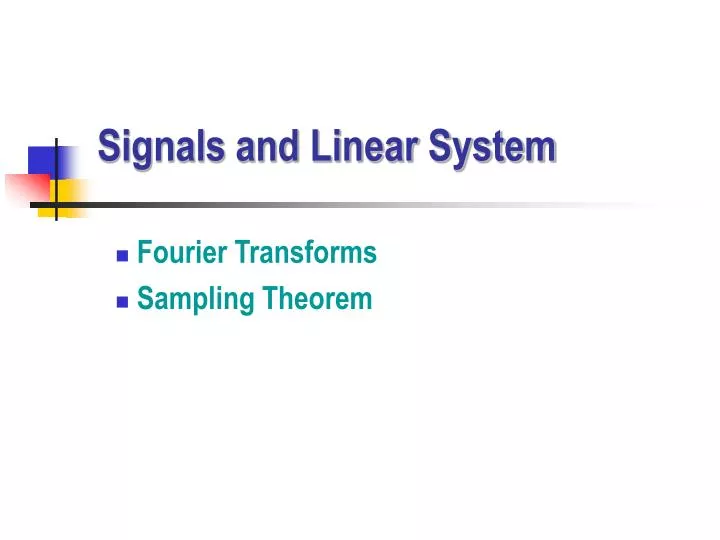 signals and linear system