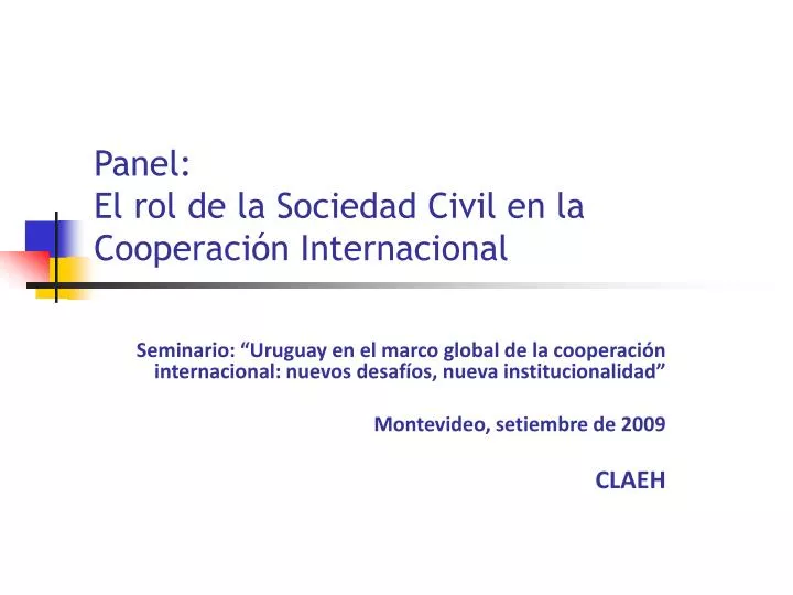 panel el rol de la sociedad civil en la cooperaci n internacional