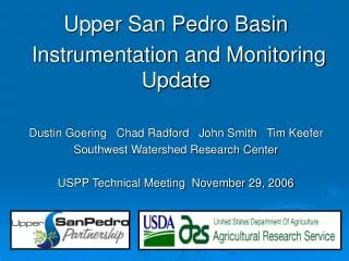 Upper San Pedro Basin Instrumentation and Monitoring Update