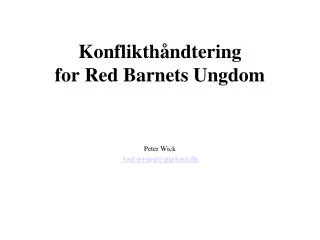 konflikth ndtering for red barnets ungdom