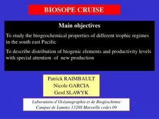 BIOSOPE CRUISE