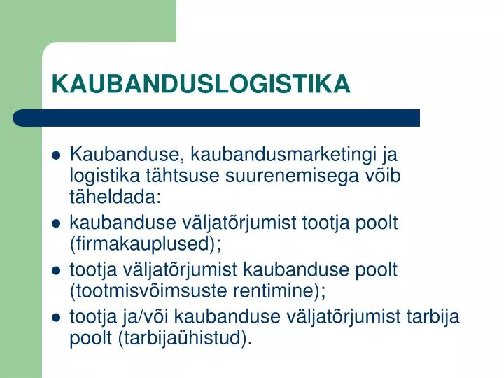 kaubanduslogistika