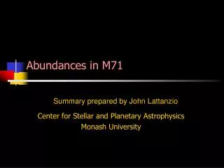 Abundances in M71