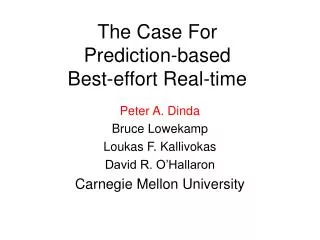 The Case For Prediction-based Best-effort Real-time