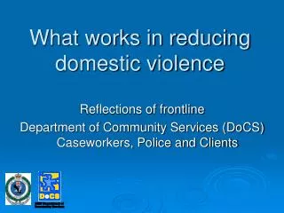 What works in reducing domestic violence