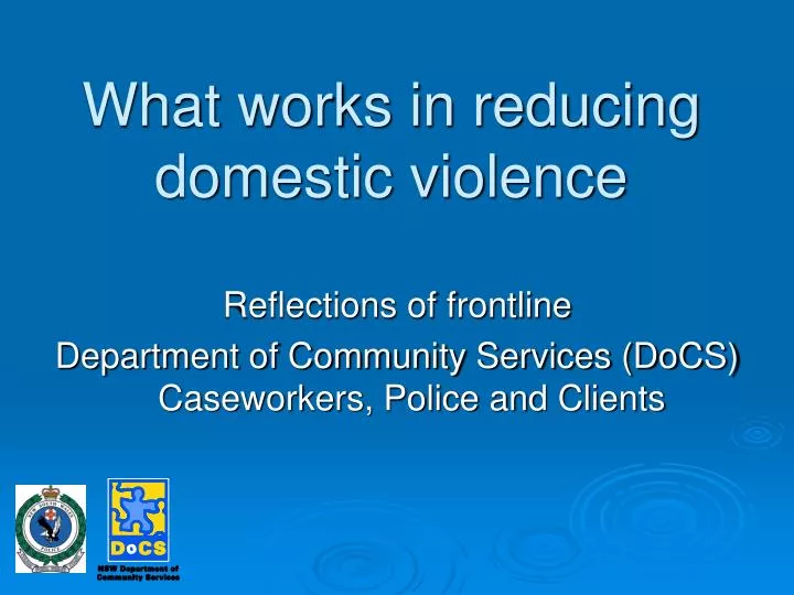 what works in reducing domestic violence